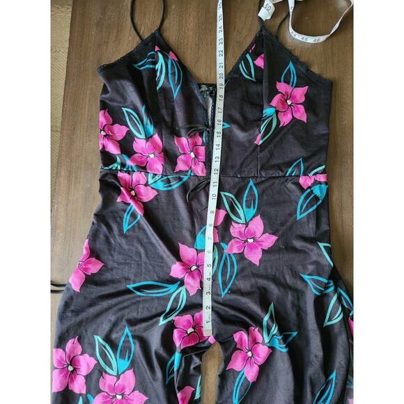 Women's Unbranded Floral Harem Jumpsuit With Side Slit One Size Fits All - Picture 7 of 12